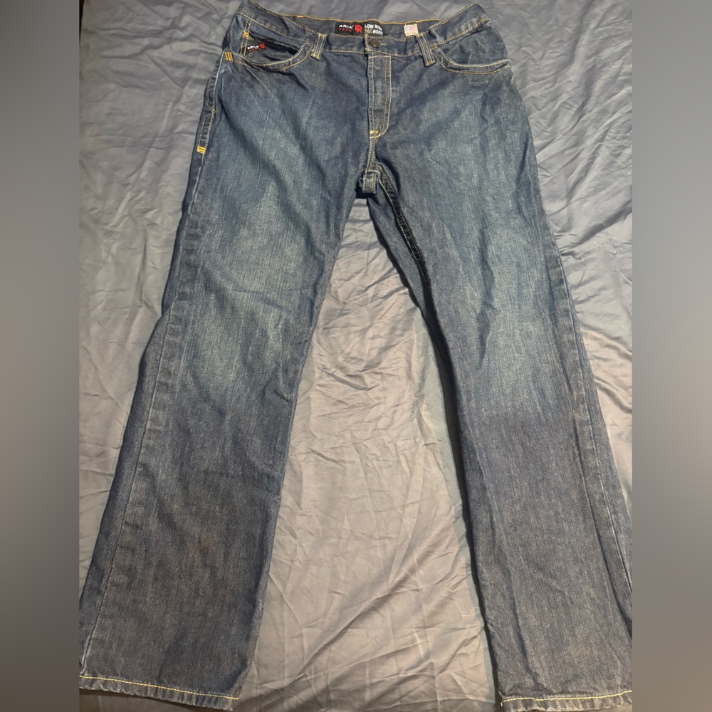 Ariat FR Jeans Men 36x32 Low Rise Boot Cut Flame Resistant Work Denim